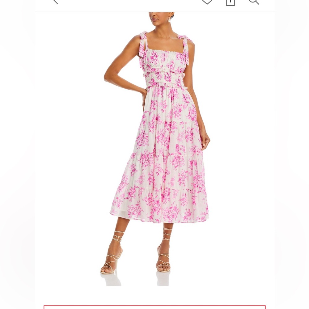 Aqua Pink and White Floral Dress
